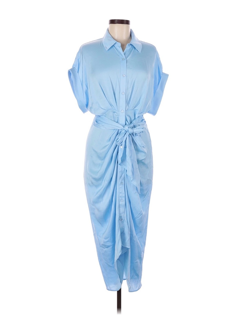 Steve Madden Cocktail Tori Dress in a light blue Satin Size 8